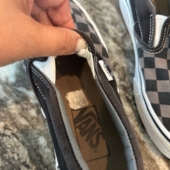 Vans Black and Brown Checkered Loafers, size 6, have wear but GUC - Picture 6 of 8